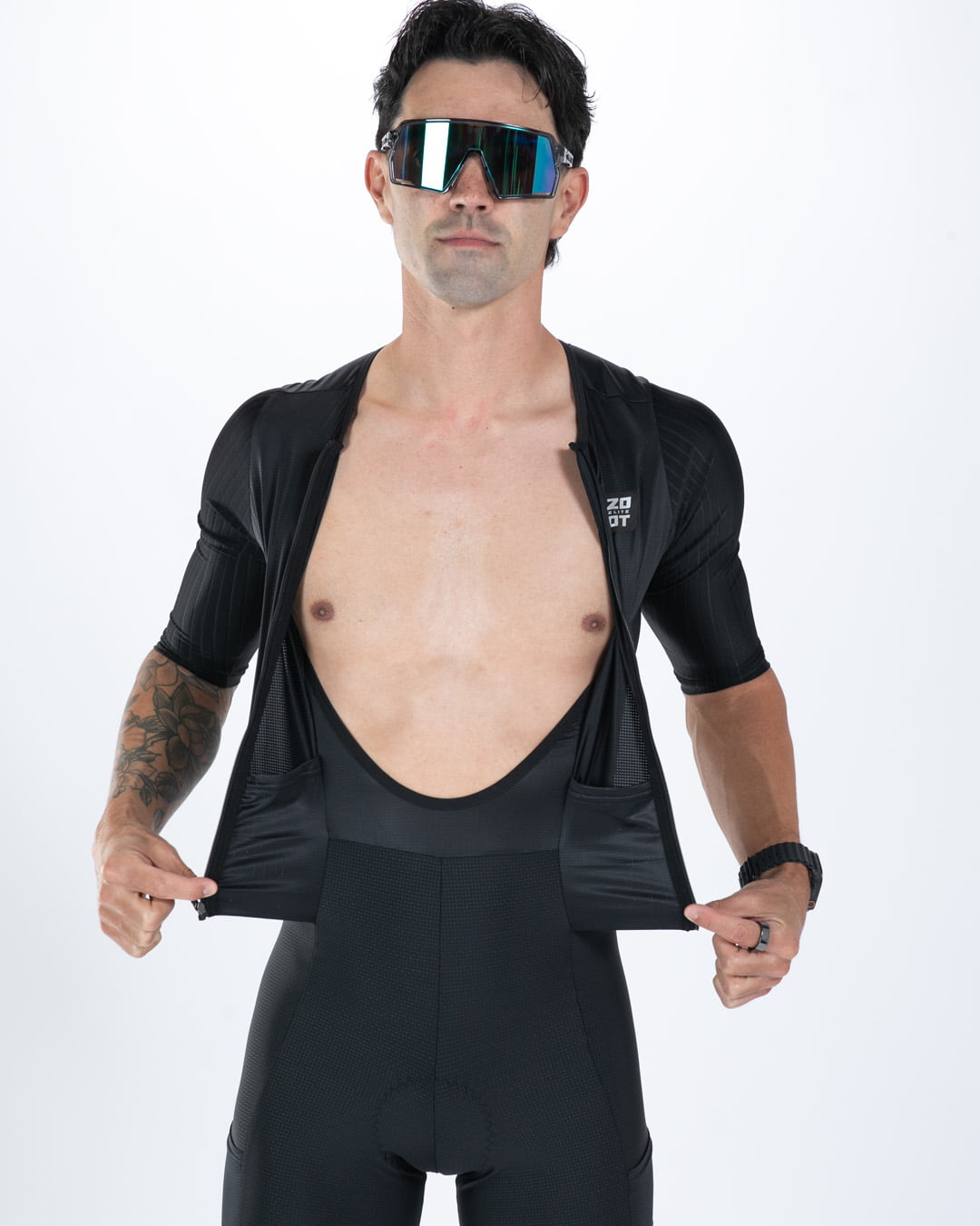Zoot Sports TRI AERO RACESUITS Men's Elite P1 Tri Aero Fz Racesuit - Jet Black