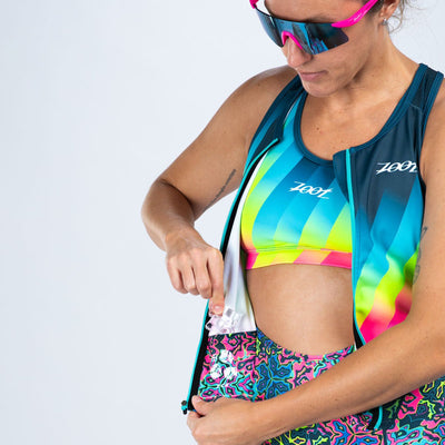 Zoot Sports TRI RACESUITS Women's Ltd Tri Slvs Fz Racesuit - Costa Del Sol